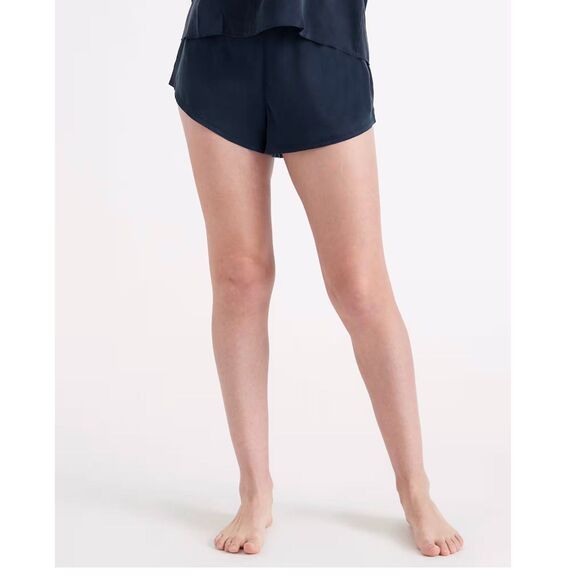 Quince Pajama Shorts Women M Navy Blue 100% Washable Mulberry Silk Pull On $125 - Picture 10 of 11